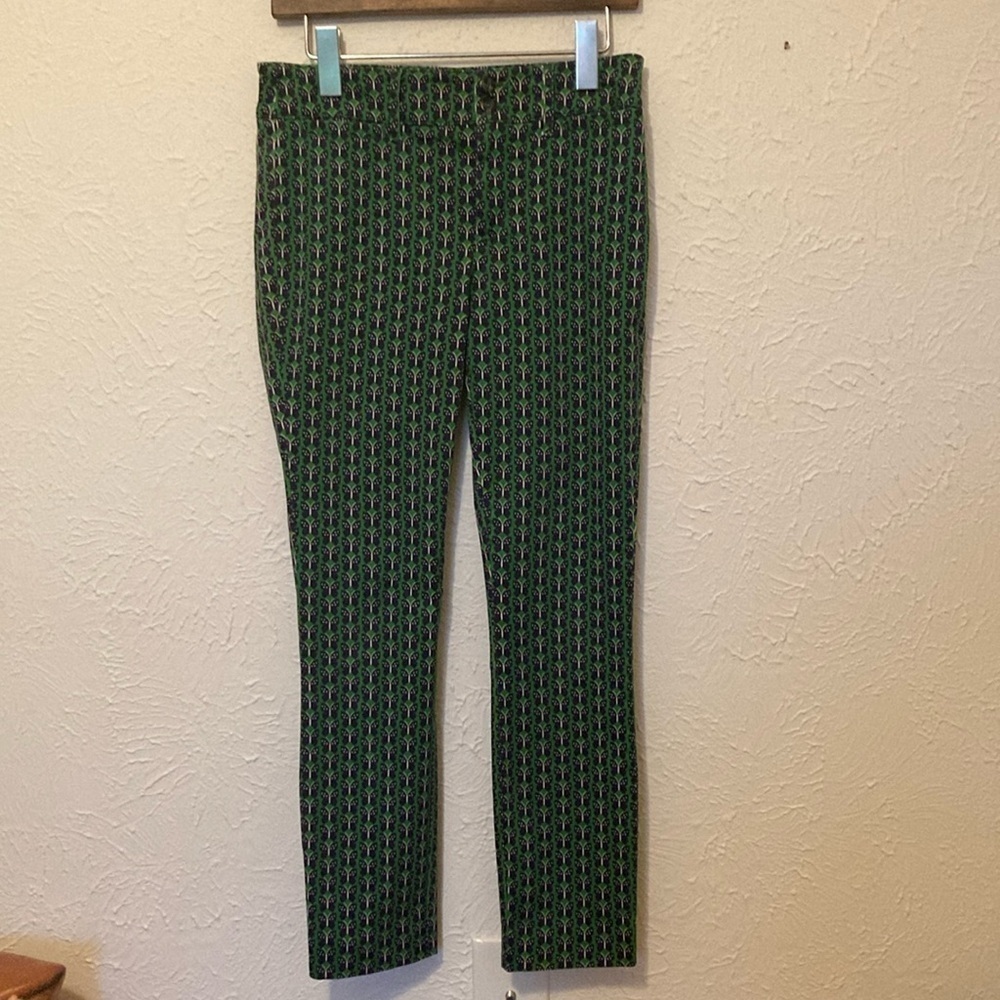 Anthropologie Career Green Butterfly Pants